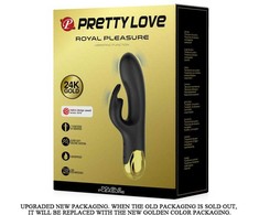 „Pretty Love Gold“ vibratorius su klitorio masažuokliu, USB, 19 cm