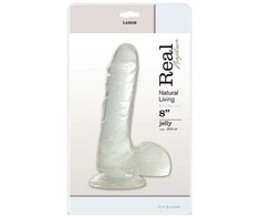Real Rapture Straight skaidrus guminis dildo siurbtukas