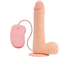 Real Rapture Mielas storas penio vibratorius siurbtukas nuotolinio valdymo pultelis 23cm