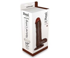 Real Rapture Perky penis su sėklidėmis vibratorius siurbtukas 25cm