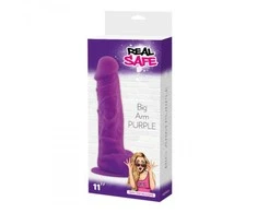 Real Safe Delicate violetinė silikoninė dildė su siurbtuku