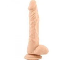 Real Safe Slim didelis dildo realus varpos sėklidės 24cm