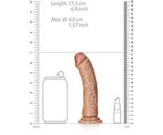 Realrock By Shots Realrock lenktas tikroviškas dildo su siurbtuku - 6"/ 15,5 cm