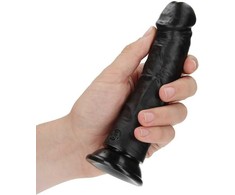 Realrock By Shots RealRock Curved Silicone Model 6" with Suction Cup, rusvai gelsvas, 15.5 cm