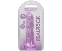 Realrock By Shots Realrock Dildo violetinė spiralne su mocną przyssawką 18 cm