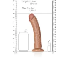 Realrock By Shots RealRock Silicone Curved Model 20.5 cm with Suction Cup, Natural rusvai gelsvas