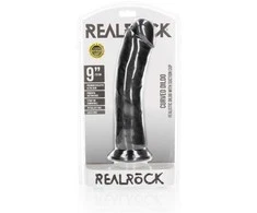 Realrock By Shots Realrock Juoda tikroviškas styguotas dildo siurbtukas 25 cm