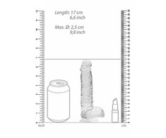 Realrock By Shots REALROCK Crystal Clear 17cm Anatomical Model with Suction Base