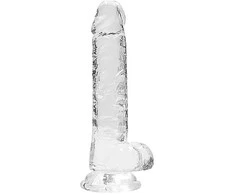 Realrock By Shots Realrock Skaidrus guminis dildo tiesiu kotu, 19 cm