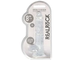 Realrock By Shots Realrock Skaidrus guminis dildo tiesiu kotu, 21 cm