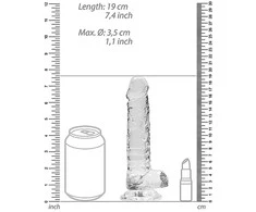 Realrock By Shots RealRock Crystal Clear 7" Intimate Device with Suction Cup Transparent