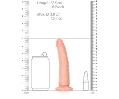 Realrock By Shots Realrock Slim Realistic Dildo su siurbtuku - 6"/ 15,5 cm