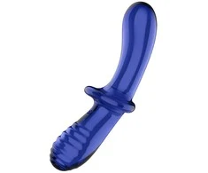 Satisfyer Double Crystal dildo szklane Light Mėlyna
