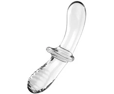 Satisfyer Double Crystal stiklo dildo Skaidrus
