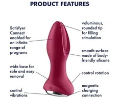 Satisfyer „Plug-Rotator Plug 2 Connect“ programėlė (violetinė)