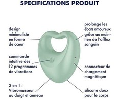 Satisfyer Perfect Pair 3 daugiafunkcinis pirštų vibratorius, žalias