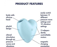 Klitorio masažuoklis Satisfyer Cutie Heart (mėlynas)