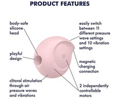 Satisfyer Sugar Rush Air Pulse Silicone Intimate System Rožinė Rechargeable