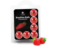 Secretplay Cosmetic Secret Play Set of 6 Brazilian Scented Intimate Balls Strawberry Aroma