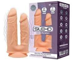 „Silexd“ dvigubo įsiskverbimo dildo su stipriomis vibracijomis poroms