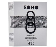 Sono By Shots EasyToys Silicone Support Ring Set Juodas &amp; Pilkas 3 Sizes Ergonomic Design