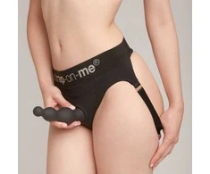 Strap On Me Juoda minkštas 3 karoliukų formos dildo