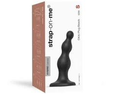 Strap On Me Juoda minkštas 3 karoliukų formos dildo