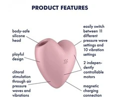 Klitorio masažuoklis Cutie Heart Light Raudona Satisfyer (rožinis)