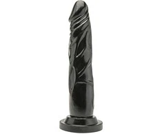 Get Real TOYJOY natūralus dirbtinis dildo, juodas penio narys, 18 cm