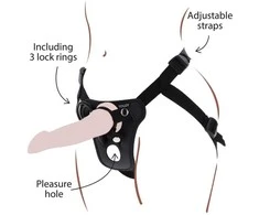 Get Real TOYJOY Strap-On Pleasure diržai Juodas
