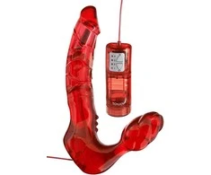 TOYJOY Gelinis dildo su vibracija dvigubam įsiskverbimui