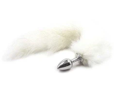 Toyz4Lovers Metalinis analinis kištukas su ilga uodega ir kailiu, 7cm
