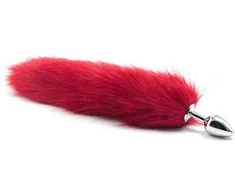 Toyz4Lovers Metalinis analinis kištukas su ilga uodega ir kailiu, 7cm