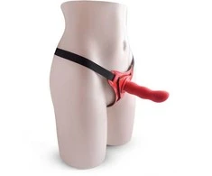 Toyz4Lovers Raudon viliojantis strap-on dildo su petnešėlėmis
