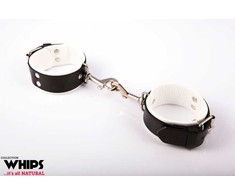 Whips Collections Handcuffs - Handcuffs vyrams, su užsegamais kabliukais, balta