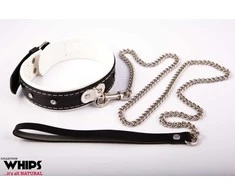 Whips Collections Bindings - Moteriška apykaklė su pavadėliu, balta