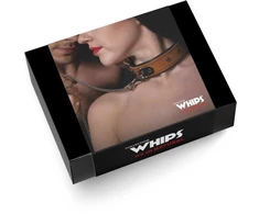 Whips Collections Bindings-WHIPS moteriška apykaklė su pavadėliu, konjakas