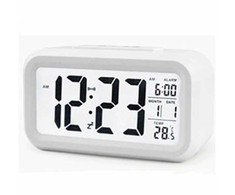 SATIS ZEGAR Z BUDZKIEM TERMOMETREM ELEKTRONICZNY CZYTELNY BUDZIK Baltas EB542W