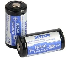 Xtar 650mAh 3,7V 16340 CR123 akumuliatorius su PCB
