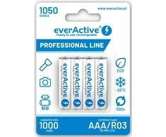 AAA / R03 Ni-MH akumuliatoriai „everActive 1050mAh Professional Line“ (4 vnt. dėžutė)