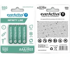 everActive Infinity paruoštas naudojimui 550mAh AAA akumuliatorius, 4 vnt.