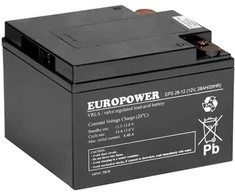 EUROPOWER AGM baterija EPS serija 12V 28Ah (tarnavimo laikas 8-12 metų)