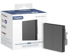 Sieninis šviestuvas Aqara H1 Išmanus zigbee 2 klavišų pilkas sieninis jungiklis be neutralo (WS-EUK02-G)