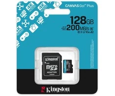 „Kingston Technology“ 128 GB „Micro SDXC Canvas Go Plus Gen4 200R A2 U3“ atminties kortelė be ADP
