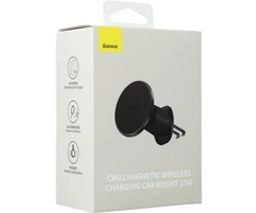Automobilinis laikiklis Įkroviklis INDUKCYJNA Baseus CW01 MagSafe Qi 2.0 15 W NA KRATKĘ JUODA