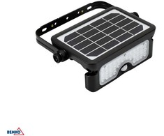 Bemko 10W LED įkraunamas prožektorius su saulės baterija ir judesio davikliu, juodas, 4000K, IP65