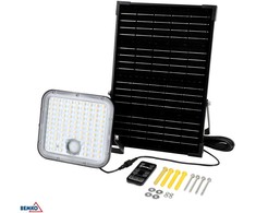Sieninis šviestuvas Bemko 1,5W LED sieninis fasado šviestuvas su saulės baterija ir judesio davikliu, juodas, 4000K, IP65