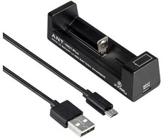 Baterijų Įkroviklis - XTAR MC1+ ANT 3.7V Li-ion USB-C 0.5A/1A Juodas