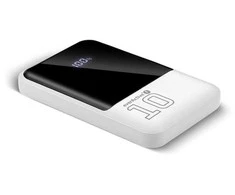 everactive Powerbank 10 000mAh, 2x USB, 1x USB-C 22,5W, QC4+, LCD screen, baltas