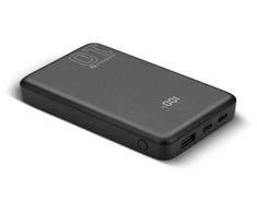 everactive Powerbank 10 000mAh, 1x USB, 2x USB-C, 20W, QC4+, LCD screen, juodas